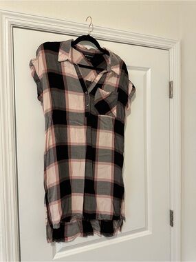Rock & Republic Plaid Dress in Black, Gray & Blush